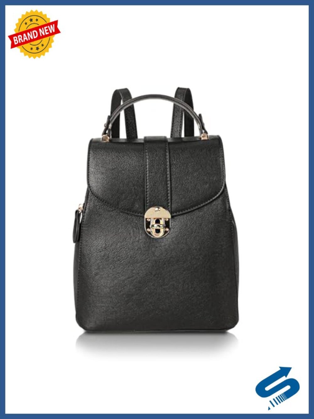 Structured Vegan Leather Backpack Purse with Anti-Theft Pocket